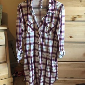 White Mark Plaid Dress